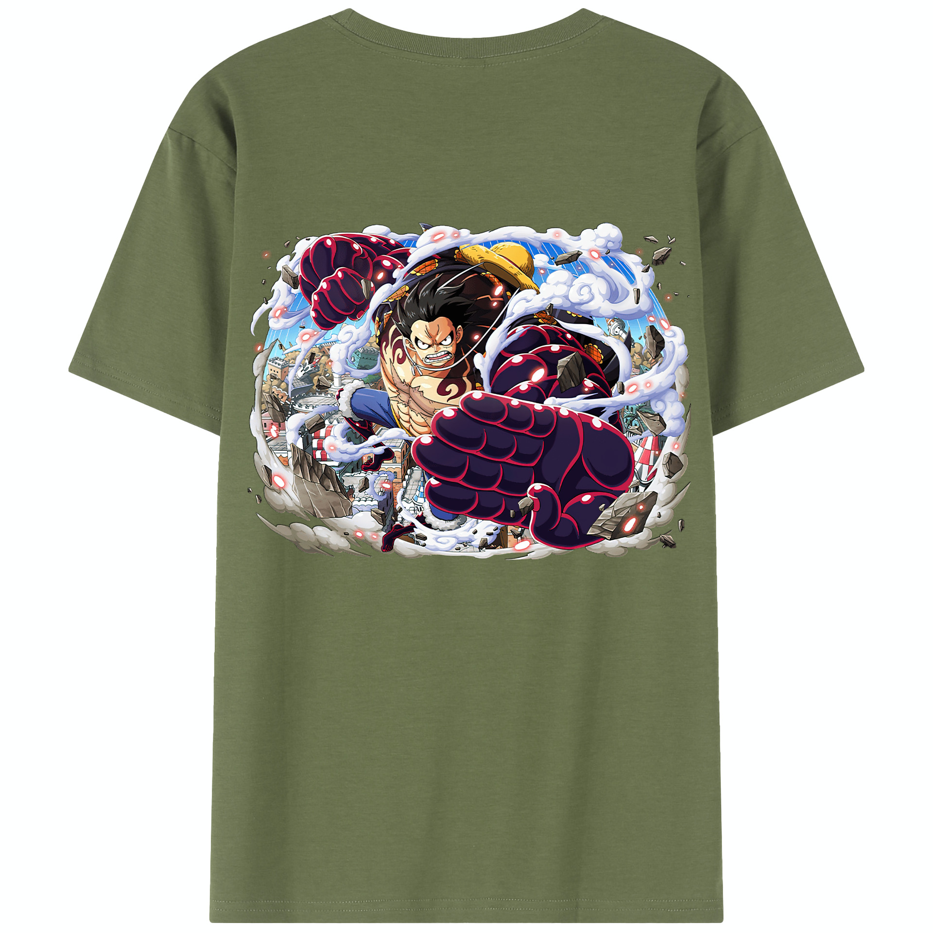 ワンピース モンキー・D・ルフィ ONE PIECE Monkey D. Luffy 綿100％半袖Tシャツ（背面プリント）